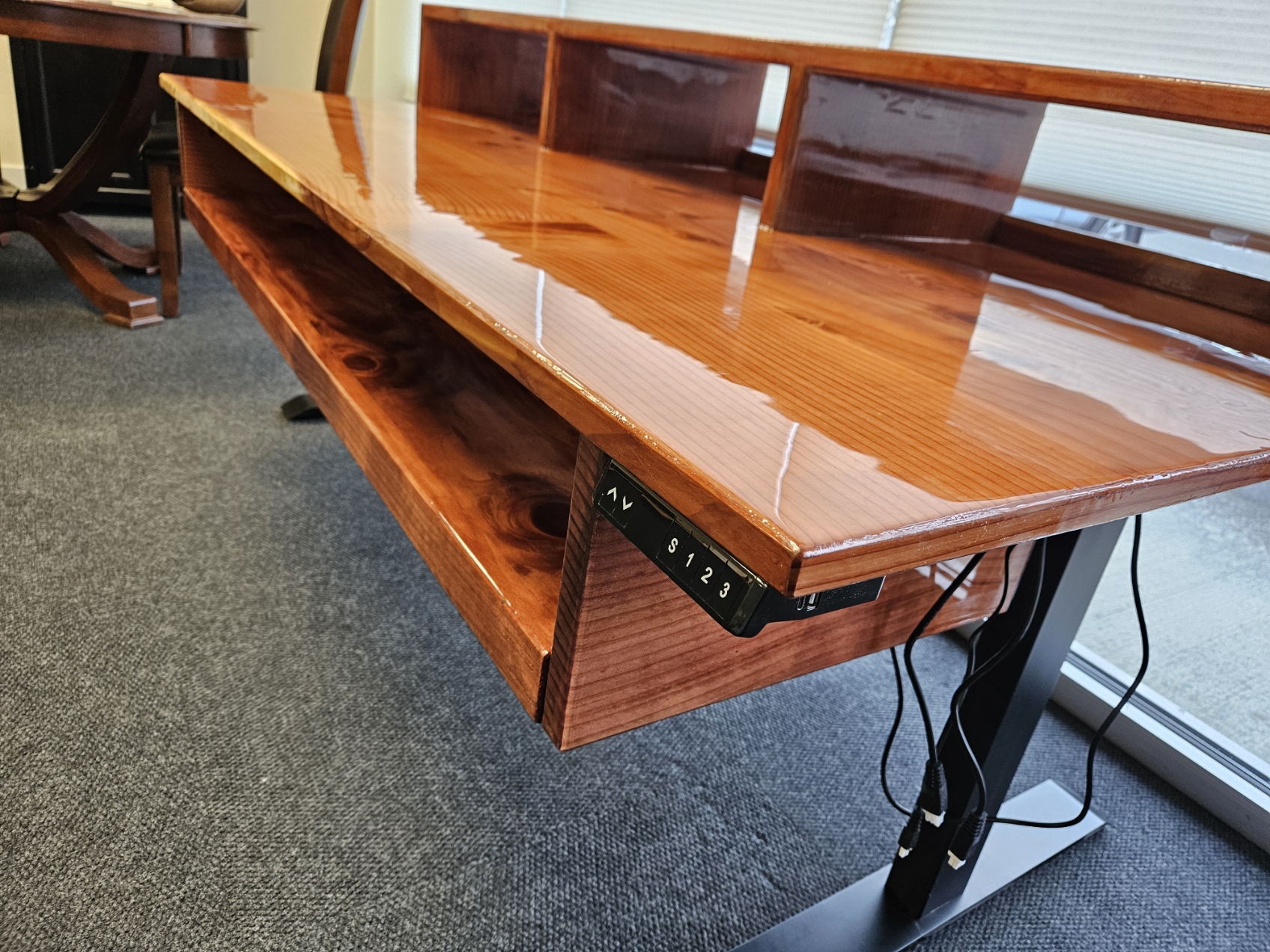 Redwood Office Desk with Epoxy Finish