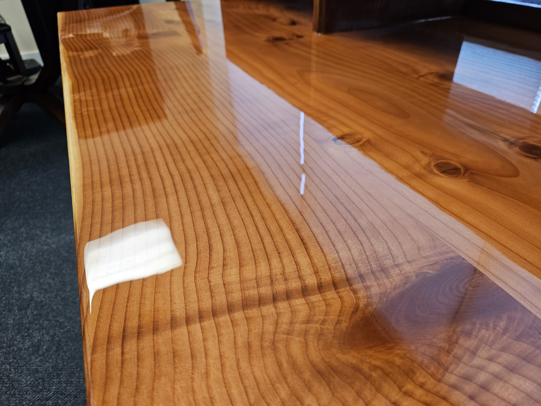 Redwood Office Desk with Epoxy Finish