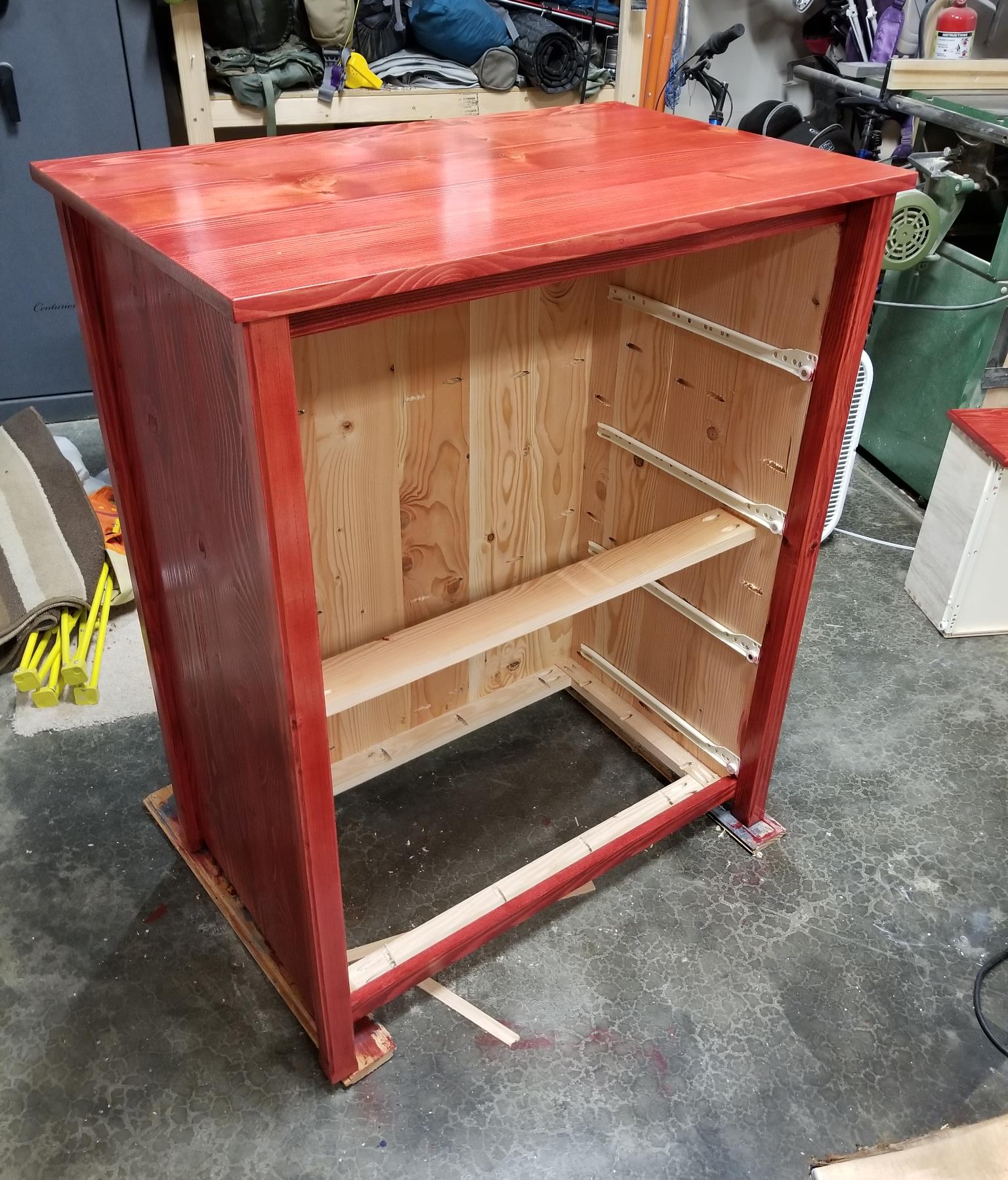 Red Stained Dresser Set