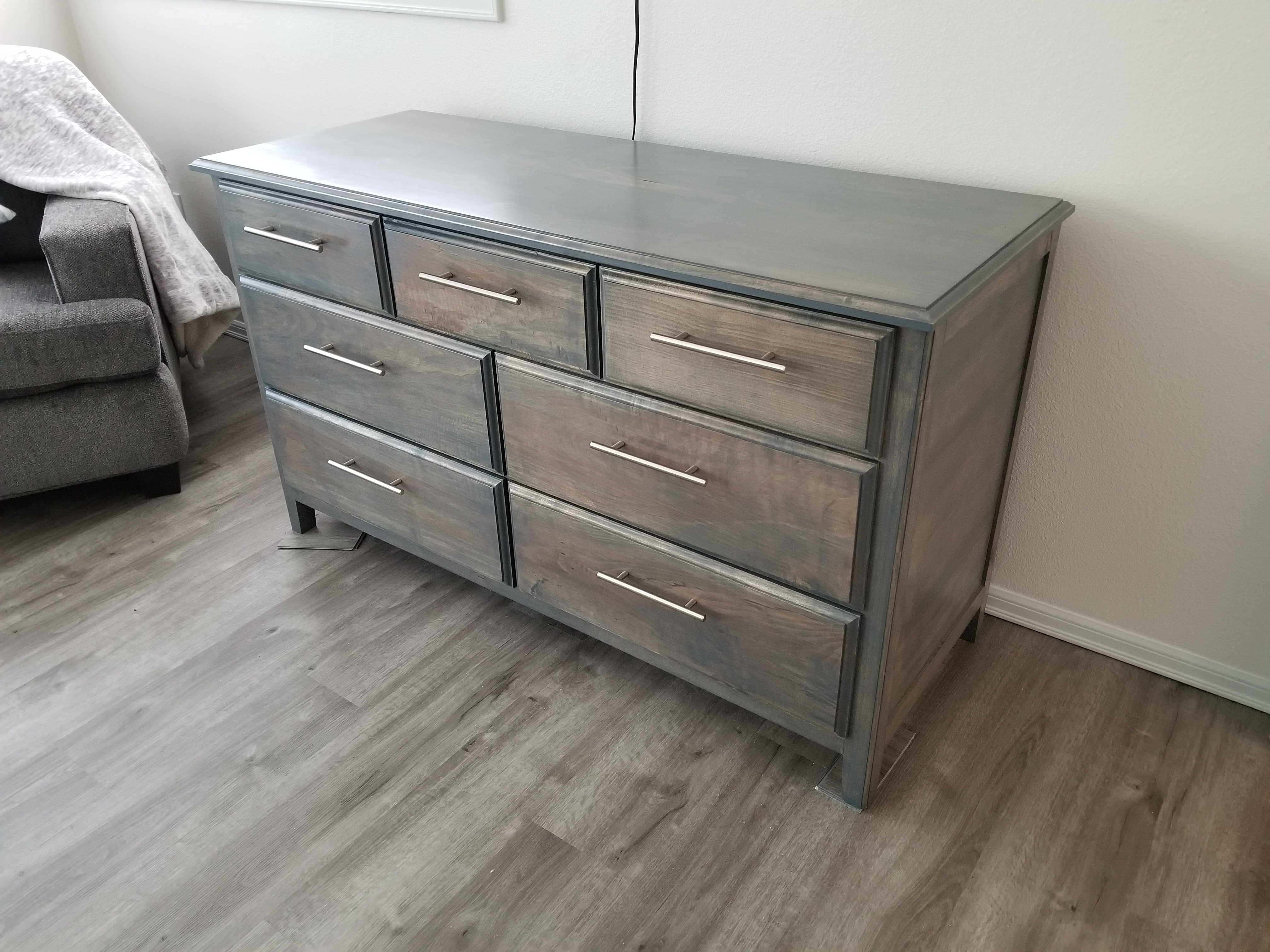 7 Drawer Stained Dresser