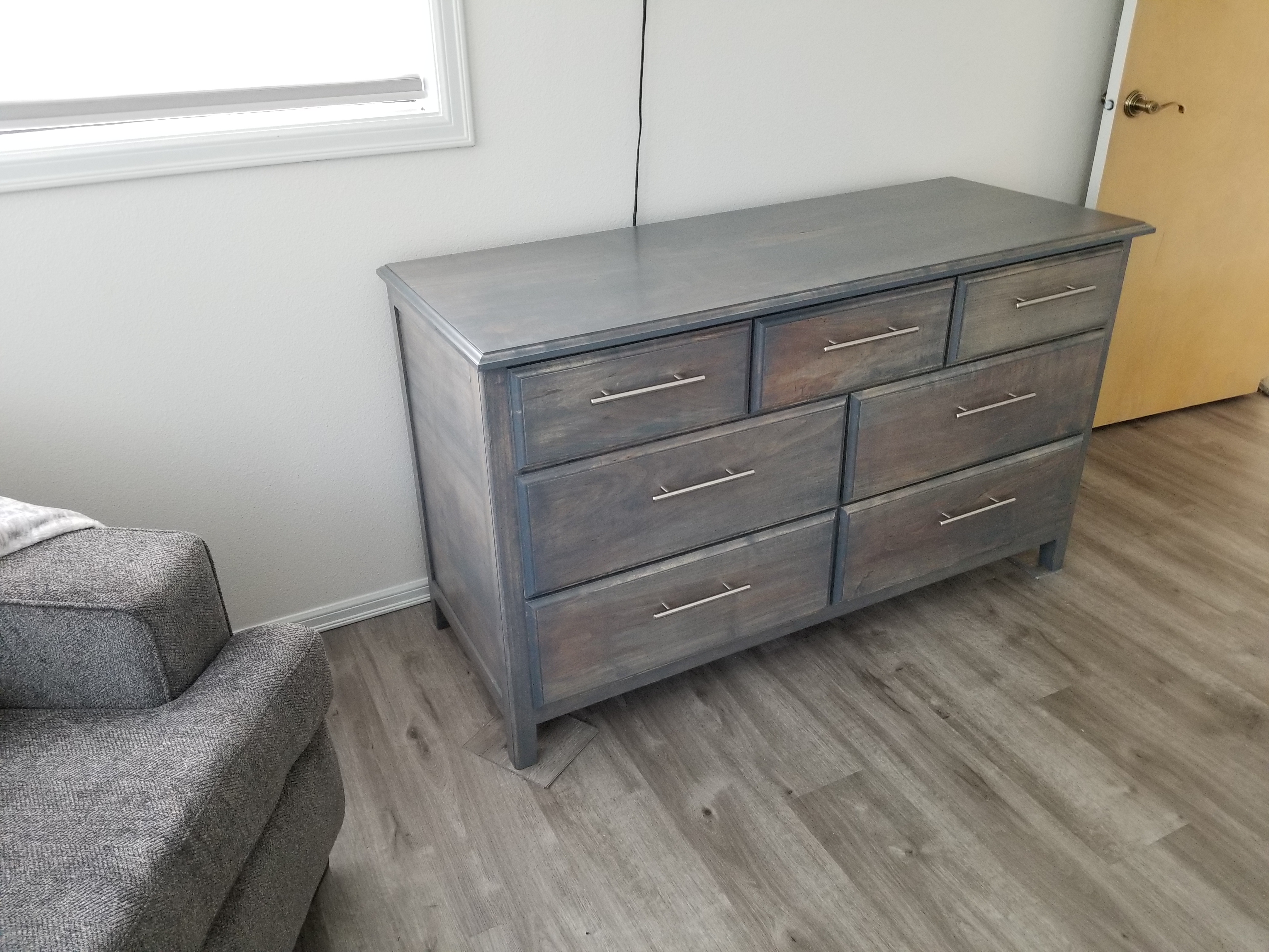 7 Drawer Stained Dresser