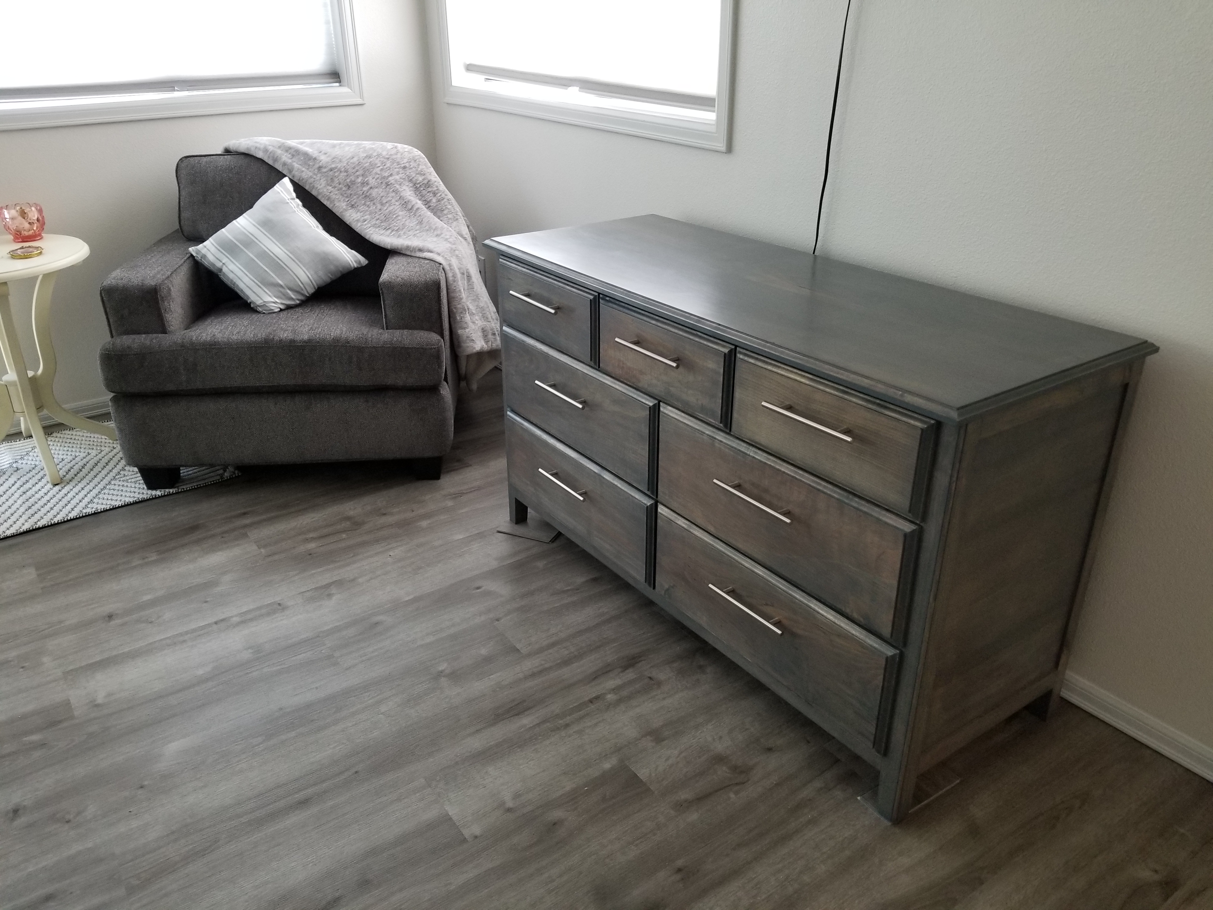 7 Drawer Stained Dresser